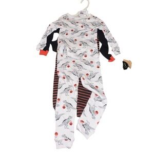 Chick Pea 4-Piece Halloween Dinosaur Pajama Set Size 24 mth NWT glow in the dark